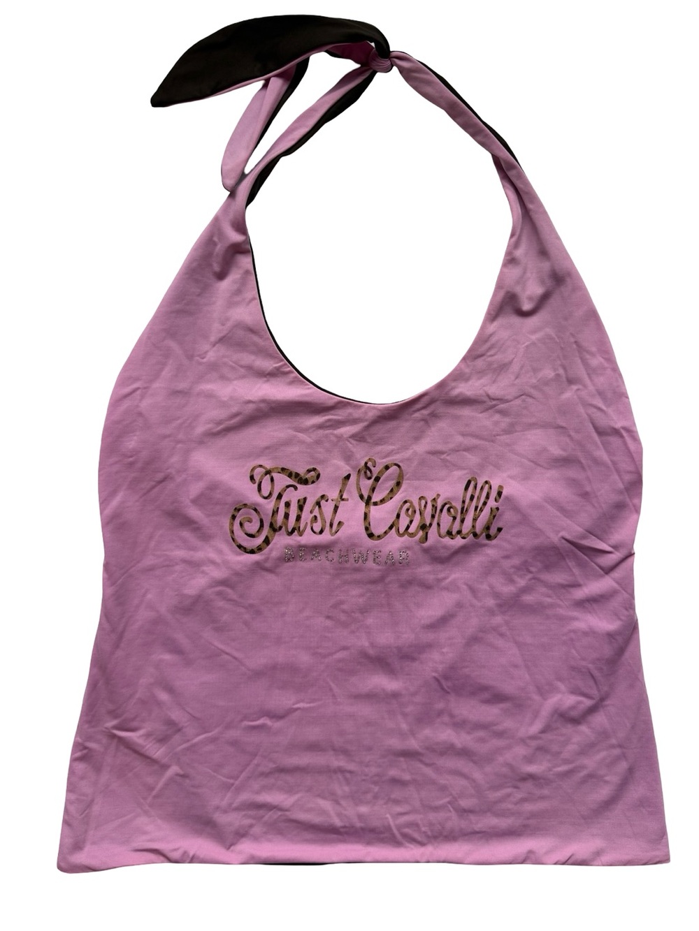 RARE Just Cavalli Roberto Cavalli Purple Halter Tank Top with Rhinestones